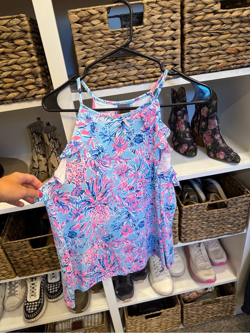 Lilly Pulitzer Blue & Pink Swirl Halter Top